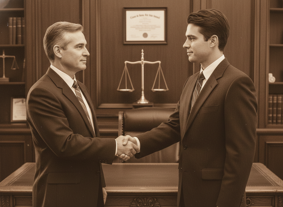 Founding attorneys in traditional office setting